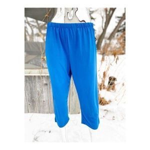 Blue Cropped Spandex Pants Athleisure Large Stetch Sz L